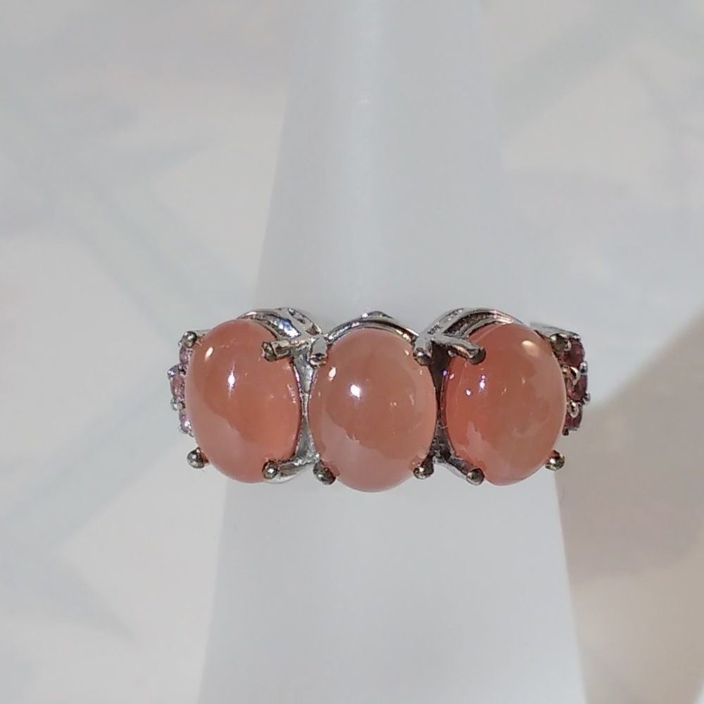 Rhodochrosite And Pink Tourmaline Ring Size 5-1/4